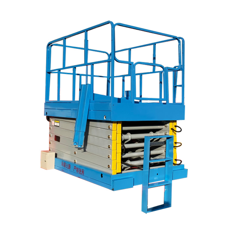 Vehicle mounted scissor type aerial work platform