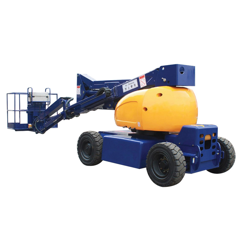 Electric curved arm aerial work vehicle