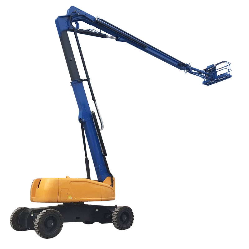 Electric curved arm aerial work vehicle