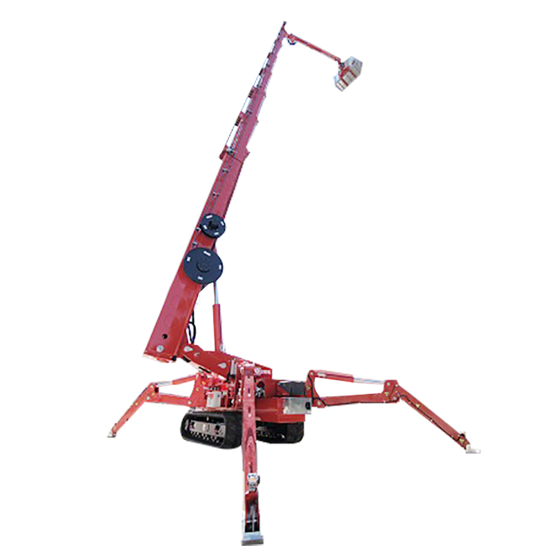 Spider aerial working platforms with straight arm and crank arm