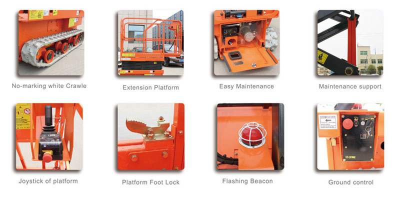 6-12m height tracked crawler scissor lift aerial work platform