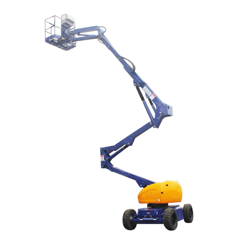 Electric curved arm aerial work vehicle