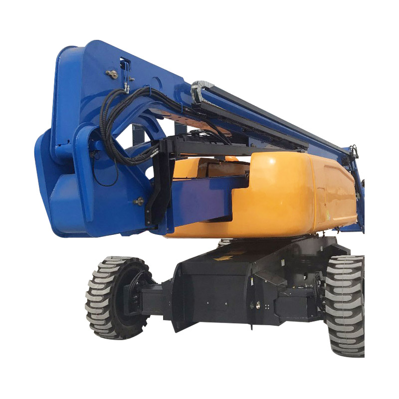 Electric curved arm aerial work vehicle