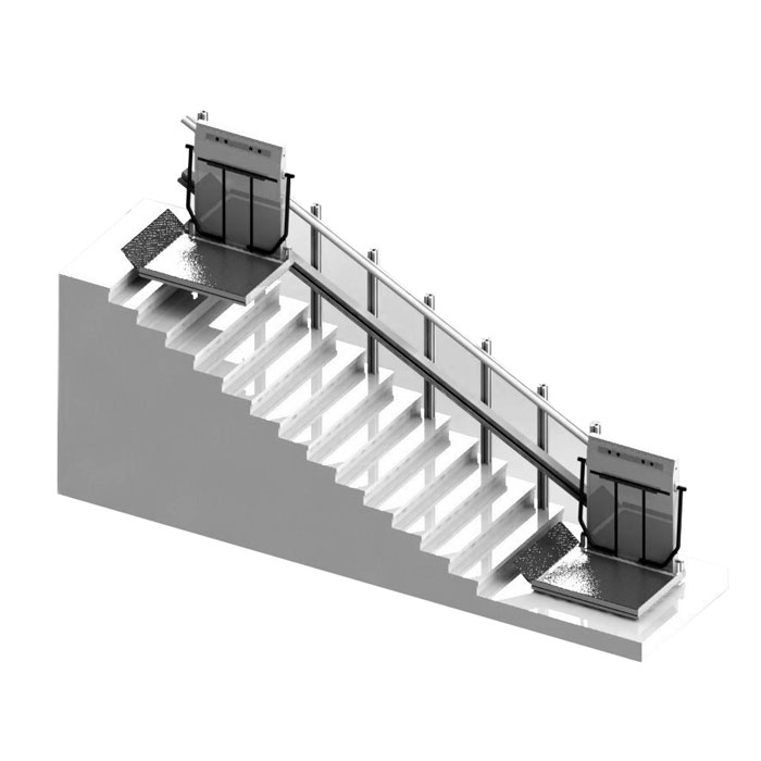 Crossbar barrier free lifting platform according