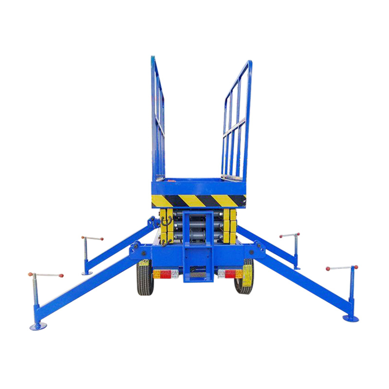 Mobile semi-electric hydraulic scissor scaffolding lift platform