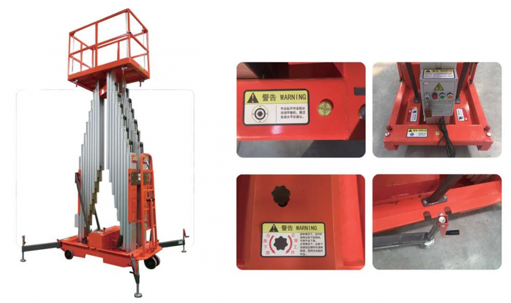 6-14m Electric Control Double Mast Aluminum Alloy Lift Ladders Table Aerial Work Platform
