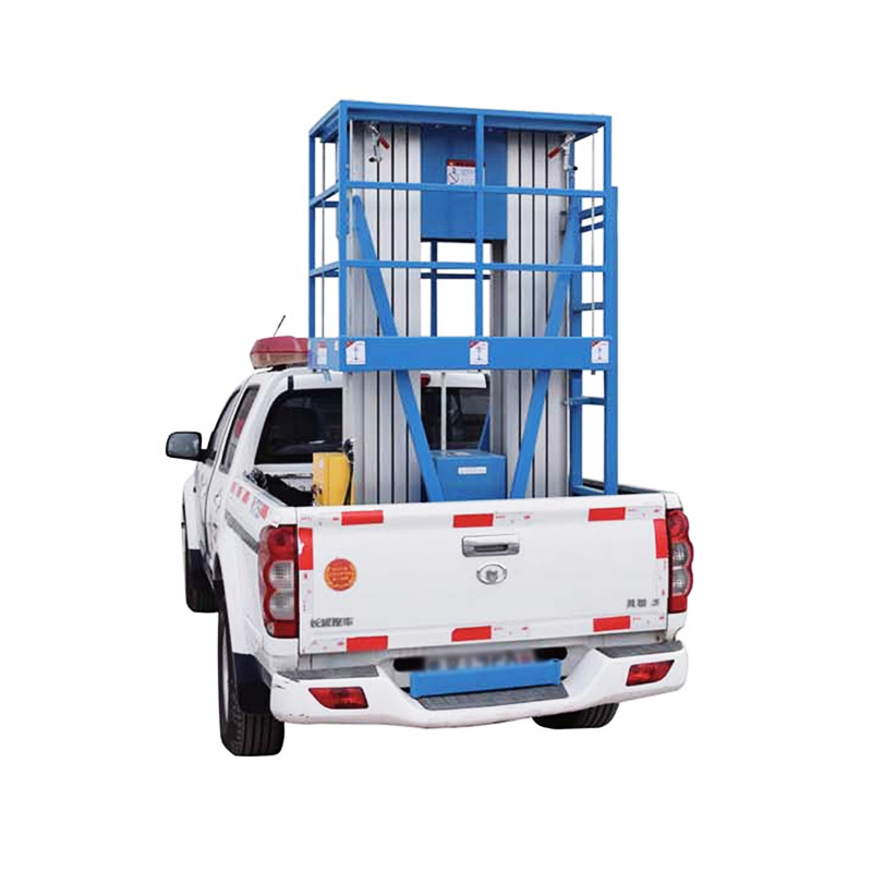 Vehicle mounted aluminum alloy hydraulic telescopic lift platform