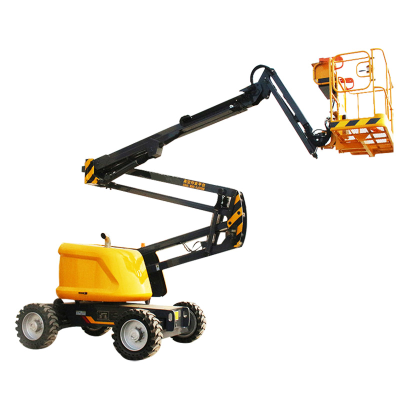 Folding rotary telescopic booms curved arm lift platform